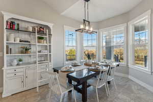 Dining room with a wealth of natural light