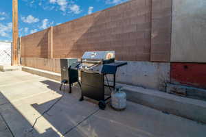 View of patio / terrace featuring a grill