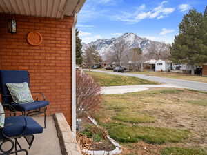 View of yard with a mountain view