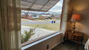 Big front window looking west down the street.