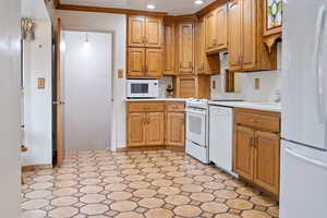 Kitchen with white appliances