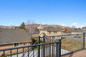 Exterior space with a mountain view