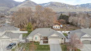 Bird's eye view featuring a mountain view