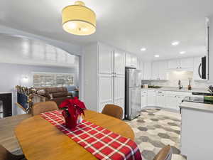 Dining space with sink