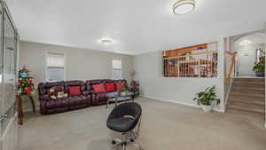 View of carpeted living room