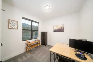 View of carpeted bedroom