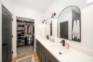 Bathroom with vanity and LVP flooring