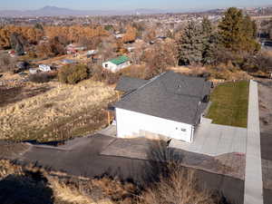 Drone / aerial view with a mountain view