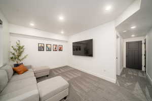 View of carpeted living room