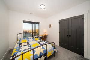 Bedroom featuring carpet floors