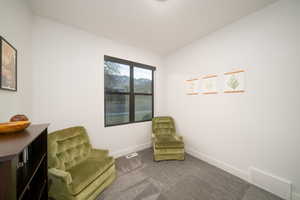 Bedroom featuring carpet floors