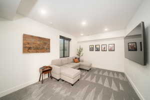 View of carpeted living room