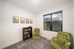 Bedroom featuring carpet