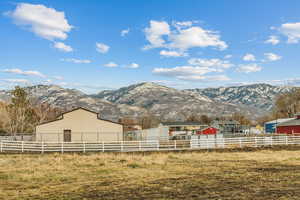 View of mountain feature with a rural view