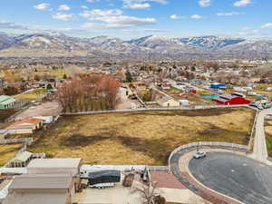 Bird's eye view with a mountain view