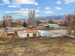 Exterior space with a mountain view and a rural view