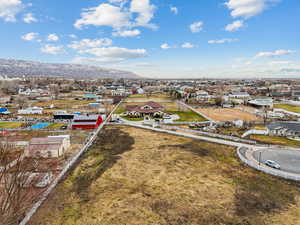 Drone / aerial view with a mountain view