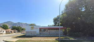 View of front facade with a mountain view