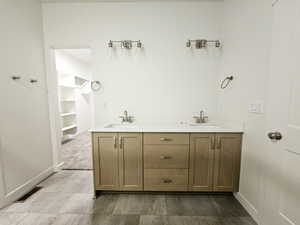 Bathroom featuring vanity