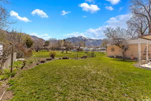 View of yard featuring a mountain view