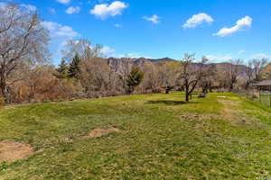 View of yard featuring a mountain view