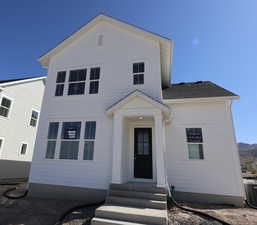 View of The Lanedale floorplan on corner homesite