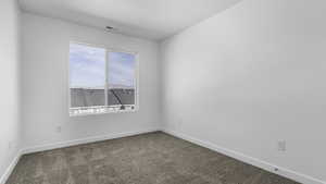 Unfurnished room featuring carpet flooring