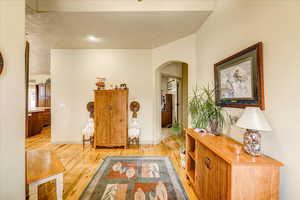 Hall featuring light hardwood / wood-style floors