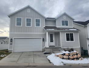 View of front of house featuring a garage