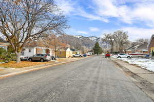 View of road with a mountain view