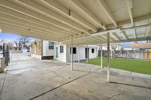 Carport area in front of the Garage