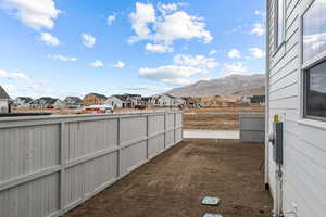 View of yard with a mountain view