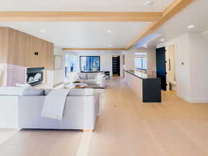 Living room featuring light hardwood / wood-style floors