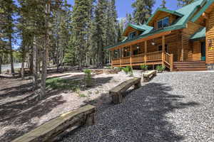 Exterior space with covered porch