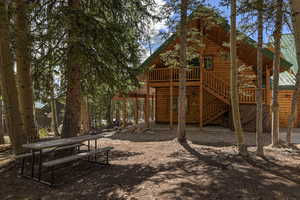 Exterior space featuring a wooden deck