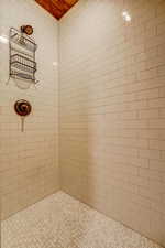 Bathroom with tiled shower