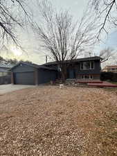 View of front of house with a garage