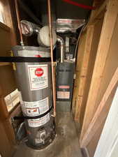 Utility room with water heater