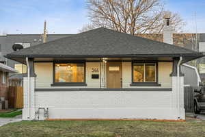 Exterior space with a porch