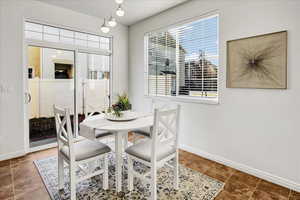 Dining space with plenty of natural light