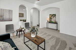 View of carpeted living room