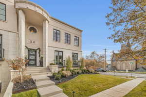 View of front of home with a front yard