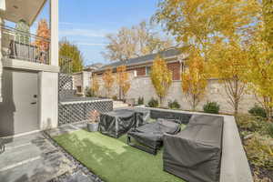 View of yard with a patio