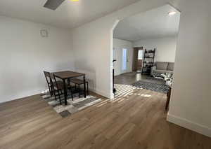 Dining space featuring hardwood / wood-style floors