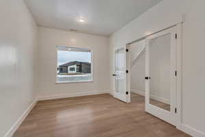 Interior space with light wood-type flooring