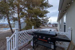 View of wooden deck