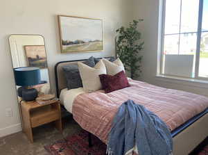 Bedroom featuring carpet floors