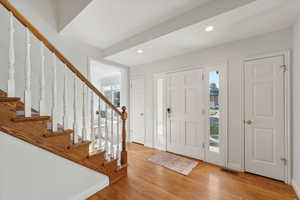 Entryway featuring light wood-type flooring