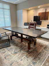 Dining room with hardwood / wood-style floors