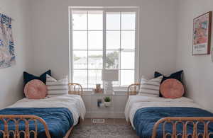 Bedroom with carpet floors